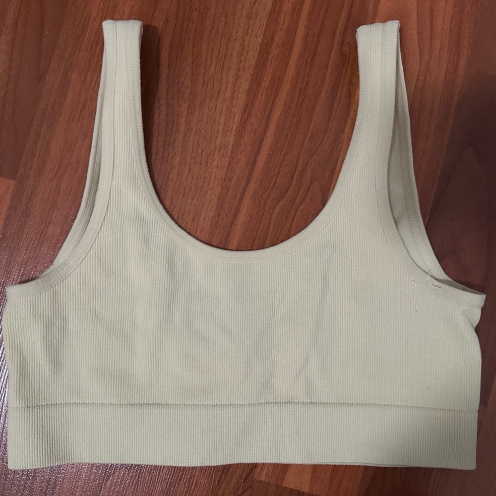 Butter Yellow Ribbed Bra Top